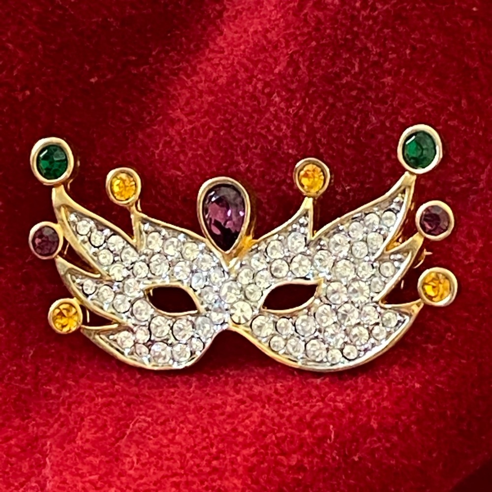 Mardi Gras Mask Brooch